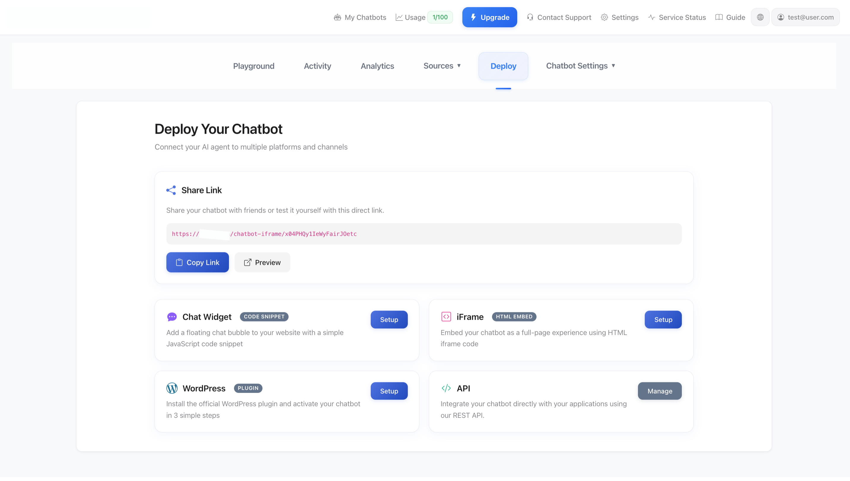 Options d'intégration